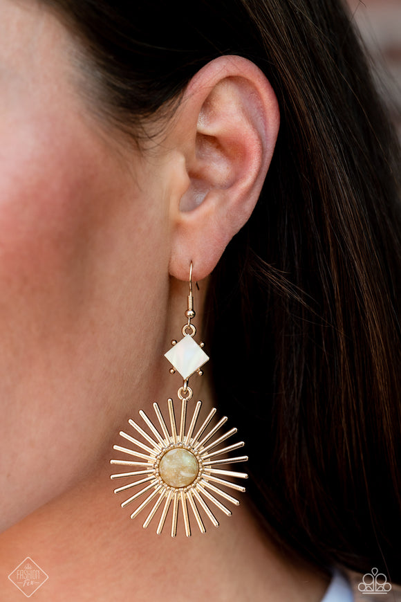 Paparazzi Seize the Sunburst - Gold Earrings