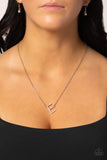 Paparazzi INITIALLY Yours - E - White Necklace