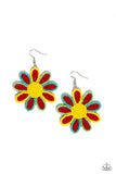 Paparazzi Decorated Daisies - Red Earring