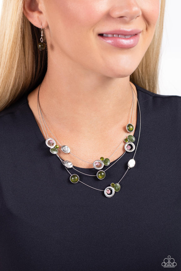 Paparazzi Affectionate Array - Green Necklace