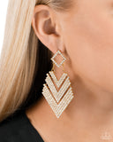 Paparazzi Cautious Caliber - Gold Earring