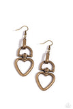 Paparazzi Padlock Your Heart - Brass Earring