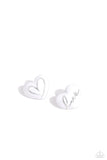 Paparazzi Glimmering Love - White Post Earrings