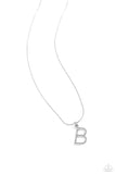 Paparazzi Letter of the Law - White - B Necklace