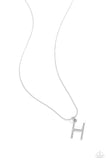 Paparazzi Letter of the Law - White - H Necklace