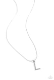 Paparazzi Letter of the Law - White - L Necklace