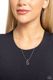 Paparazzi Letter of the Law - White - S Necklace