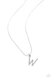 Paparazzi Letter of the Law - White - W Necklace