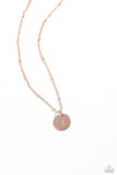 Paparazzi Initial Elegance - Rose Gold - A Necklace