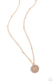 Paparazzi Initial Elegance - Rose Gold - H Necklace