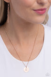 Paparazzi Initial Elegance - Rose Gold - H Necklace