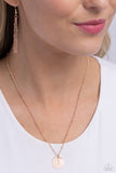 Paparazzi Initial Elegance - Rose Gold - I Necklace