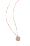 Paparazzi Initial Elegance - Rose Gold - J Necklace