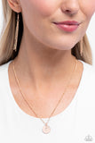 Paparazzi Initial Elegance - Rose Gold - K Necklace