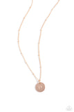 Paparazzi Initial Elegance - Rose Gold - N Necklace