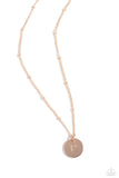 Paparazzi Initial Elegance - Rose Gold - P Necklace