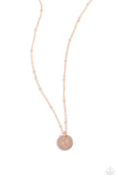 Paparazzi Initial Elegance - Rose Gold - Q Necklace