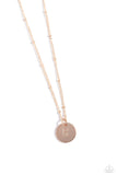 Paparazzi Initial Elegance - Rose Gold - R Necklace
