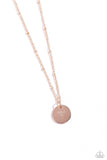 Paparazzi Initial Elegance - Rose Gold - T Necklace