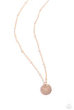 Paparazzi Initial Elegance - Rose Gold - W Necklace