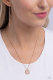Paparazzi Initial Elegance - Rose Gold - W Necklace