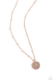 Paparazzi Initial Elegance - Rose Gold - Y Necklace