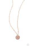 Paparazzi Initial Elegance - Rose Gold - Z Necklace