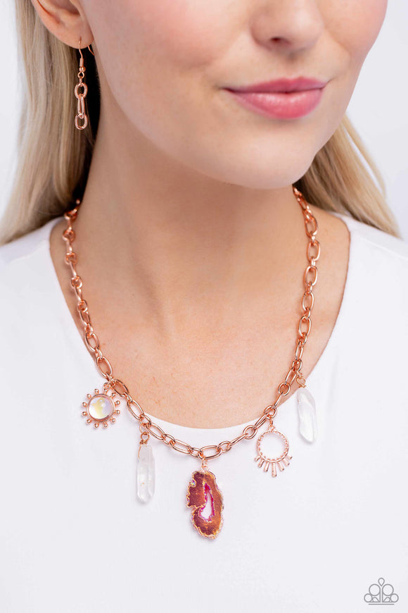 Paparazzi Geode Glam - Copper Necklace