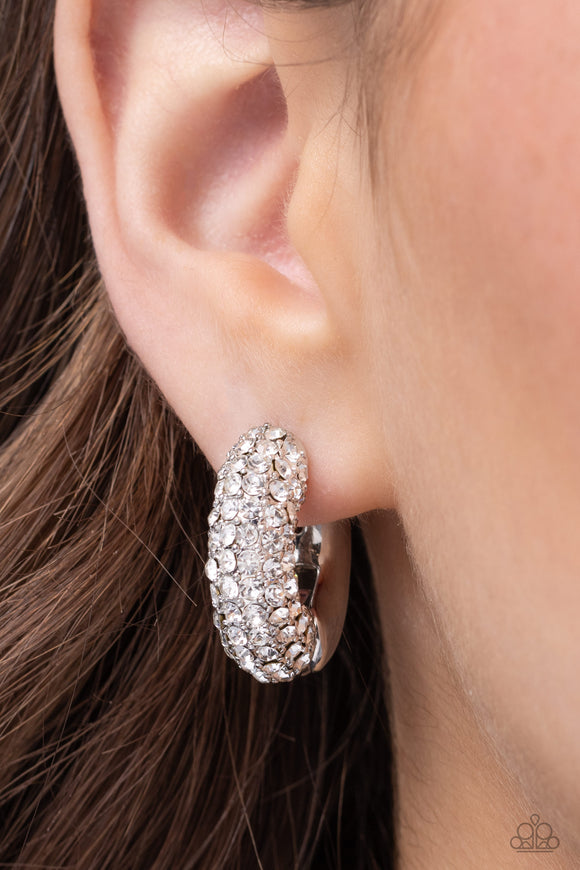 Paparazzi Combustible Confidence - White Earring