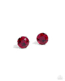 Paparazzi Breathtaking Birthstone January - Red Earring