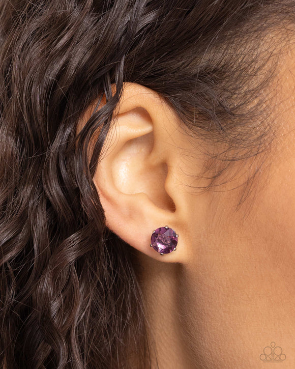 Paparazzi Breathtaking Birthstone February - Purple Earring