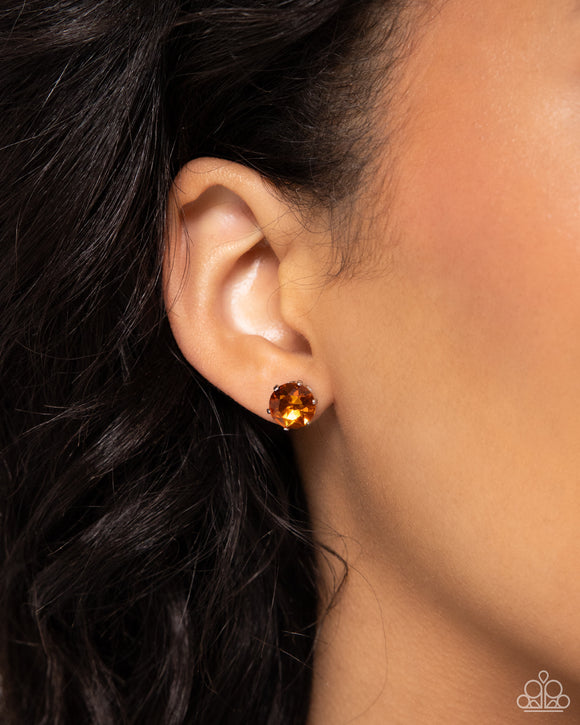 Paparazzi Breathtaking Birthstone November - Orange Earring