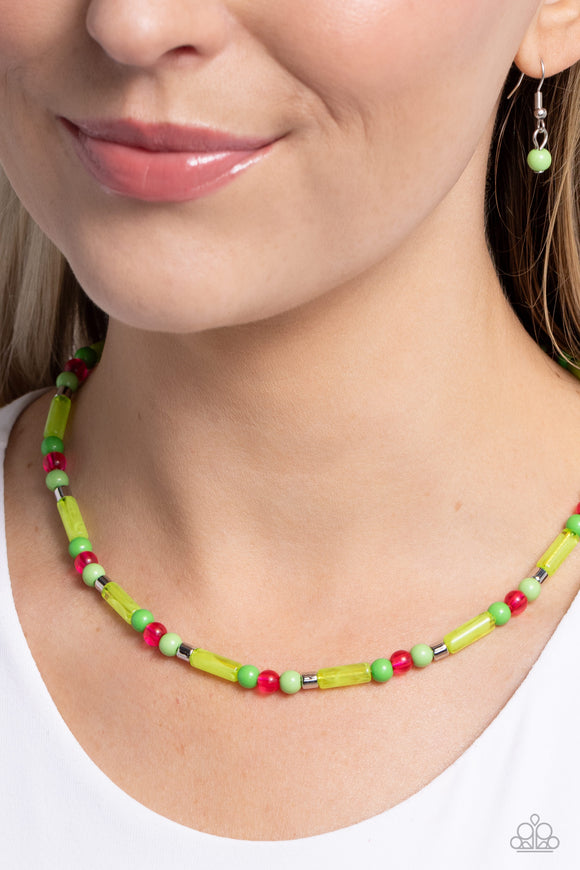 Paparazzi Beaded Beginner - Green Necklace