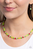Paparazzi Beaded Beginner - Green Necklace