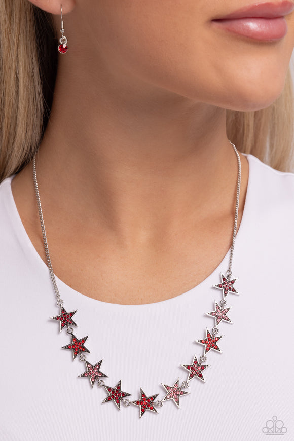 Paparazzi Star Quality Sensation - Red Necklace