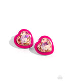 Paparazzi Heartfelt Haute - Pink Earring