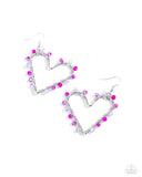 Paparazzi HEART of Your World - Pink Earring