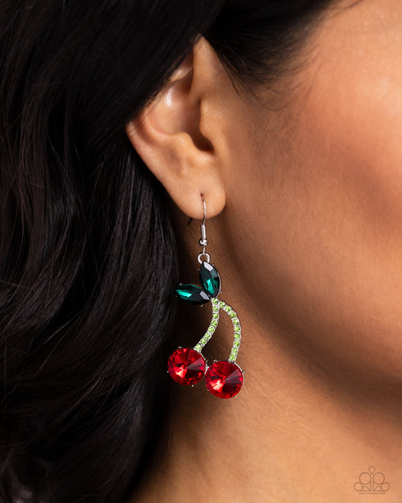 Paparazzi Cherry Cameo - Red Earring