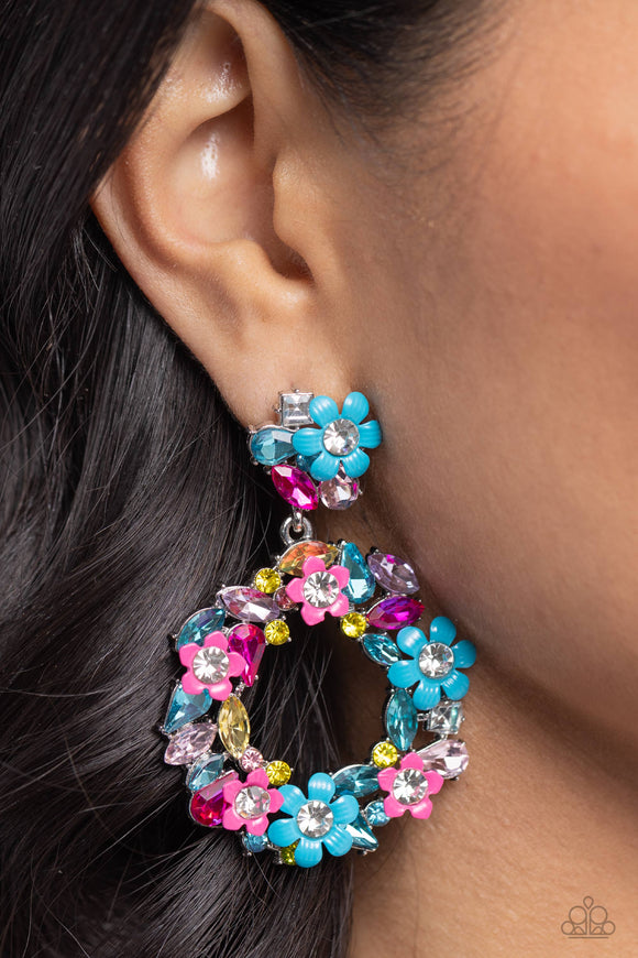 Paparazzi Wreathed in Wildflowers - Blue Earring