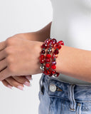 Paparazzi Stack of GLASS - Red Bracelet