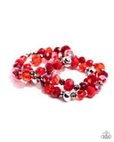 Paparazzi Stack of GLASS - Red Bracelet