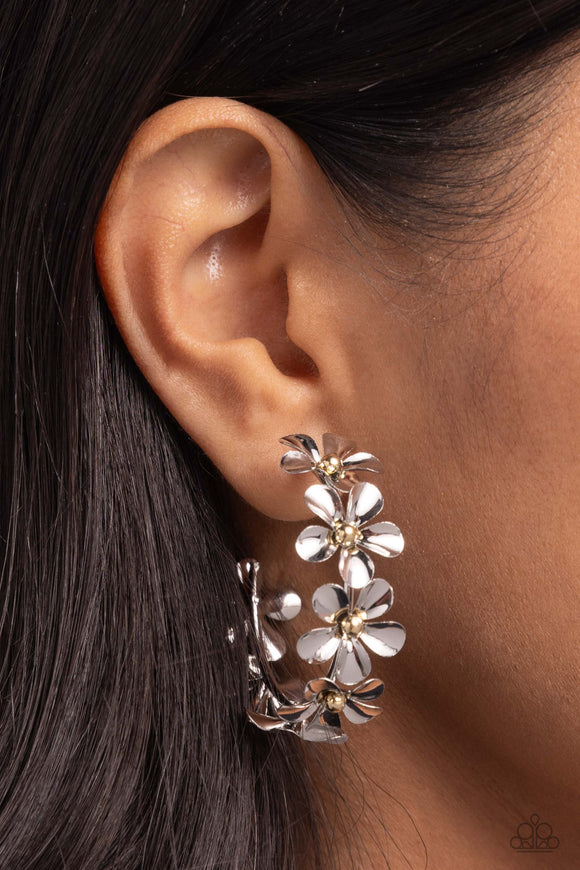 Paparazzi Floral Flamenco - Silver Earring