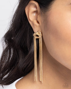 Paparazzi All STRANDS On Deck - Gold Earring