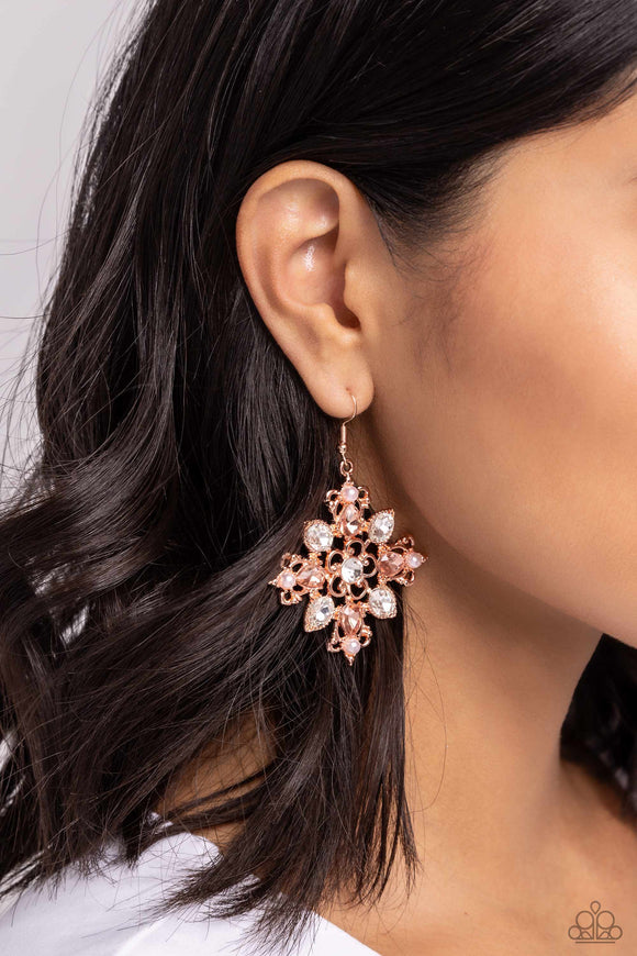 Paparazzi  Fancy-Free Florals - Copper Earring