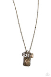 Paparazzi Antiqued Admiration - Brass Necklace