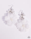 Paparazzi Fashionable Flower Girl - White Earring