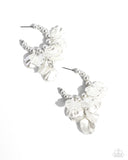 Paparazzi Frilly Feature - White Earring