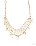 Paparazzi Cubed Cameo - Gold Necklace