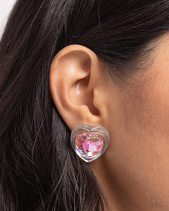 Paparazzi Heart-Pounding Haute - Pink Earring