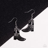 Paparazzi Boot Scootin Bling - Black Earrings